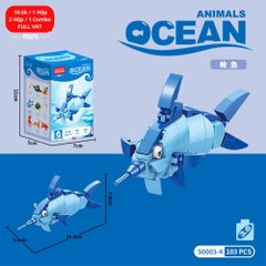 Combo 2 bộ đồ chơi lắp ghép động vật dưới nước LG-S0003-4 ( VAT 001-C2-11 ). K121-T2-S4