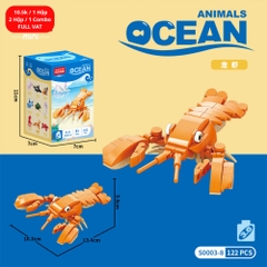 Combo 2 bộ đồ chơi lắp ghép động vật dưới nước 122pcs. SKU: LG-S0003-8 ( VAT 001-C2-11 ) K121-T2-S8