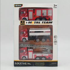 Mô Hình 3 Oto Cứu Hoả hợp kim , tỉ lệ 1:64 - Dài 12cm - rộng 3.5cm - cao 5cm- SKU : oto-CF17-F4 - ( Vat : 003-03-50 )