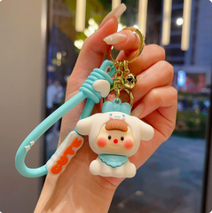 móc khóa chó trắng - dây dài 11cm mô hình cao 6cm - nặng : 50gram - no box N3-T3
