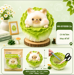 Mô Hình Các Con Vật Cosplay Rau Cải Bắp Nhỡ KT 16*15*14cm - SKU : MH-BY0008-2 - (VAT: MH003)