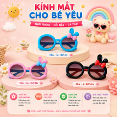 Kính mắt trẻ em dễ thương - SKU :  K-1852 - (VAT: 012-01-13*)