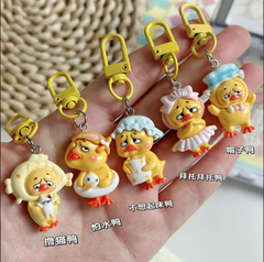 Combo 5 móc khóa vịt dễ thương - Dây móc dài : 3.5cm - Mô Hình Cao : 3.5cm - Nặng : 30gram - No Box : bọc túi OPP K78-T5-S8