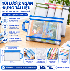 Túi lưới trong suốt đựng tài liệu khổ A4 - SKU : T01 - (VAT:  111-05-6) - K27-T1-S12