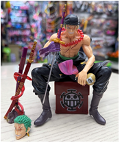 Mô Hình OnePiece Zoro cầm kiếm enma ngồi - Cao 15cm - nặng 300gram - Phụ kiện : 2 đầu + 1 kiếm + thùng gỗ ngồi , Figure OnePiece - NoBox - SKU : op329b ( VAT : 002-01-60 ) - K29-T2-S11