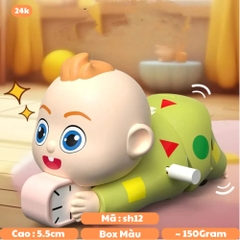 Mô hình em bé nằm áo xanh chạy cót - Cao : 5.5cm - Dài : 10cm - Hộp Màu - N1-T1