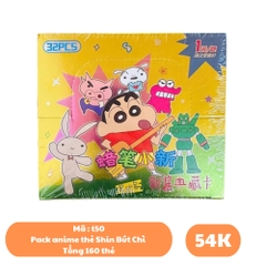 Pack anime thẻ Shin Bút Chì ( 32 Pack 1 hộp - 1 Pack có 5 thẻ ) - dài 14cm - cao 13cm - Hộp màu N3-K20-T2-S4