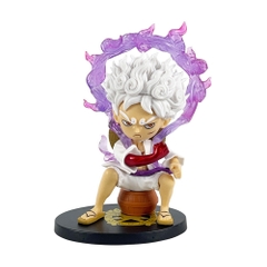 Mô Hình OnePiece luffy gear 5 AI chibi dáng ngồi - cao 17cm - nặng 270gram - Hộp Màu - Figure One Piece - N1-K56-T1-S1