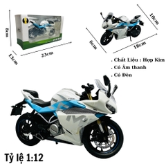 Mô Hình Xe Cfmoto 250sr 1:12 Hợp kim - Có tiếng - đèn pha sáng - Dài 18cm - rộng 6cm - cao 10cm - nặng ~ 700gram - FULL BOX : box màu SKU : oto158