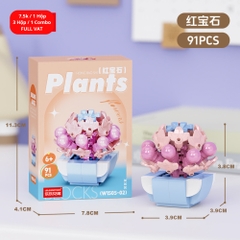Combo 3 hộp lắp ghép cây hoa 91pcs. SKU: LG-W1505-02 ( VAT 001-C3-11 ) K115-T3-S2