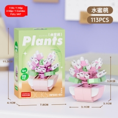 Combo 3 hộp lắp ghép cây hoa 113pcs. SKU: LG-W1505-03 ( VAT 001-C3-11 ) K115-T3-S3