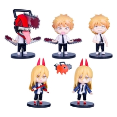 Hàng cao cấp - Mô Hình Chainsaw Man Bộ 5 nhân vật chính - cao 11 - 16cm nặng 400g - Figure Chainsaw Man - No Box - K60-T1-S3