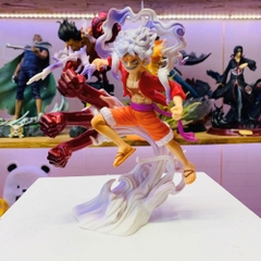 Mô hình đồ chơi - Luffy Gear 5 Nika đỏ bản có vũ khí cầm tay haki 3 đấm siêu đẹp cao 17 cm - OnePiece  - bọc túi OPP - có hộp màu - N4-K5