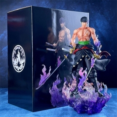 Mô Hình OnePiece Zoro dáng đứng siêu ngầu , base hiệu ứng đẹp - Bản cao cấp -  cao 32cm - nặng 1600gram - Figure OnePiece - Có Hộp màu - N1-K36-T5-S3