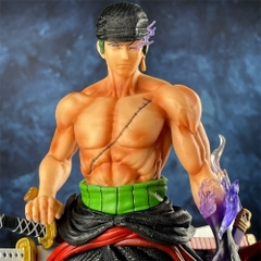 Mô Hình OnePiece Zoro dáng đứng siêu ngầu , base hiệu ứng đẹp - Bản cao cấp -  cao 32cm - nặng 1600gram - Figure OnePiece - Có Hộp màu - N1-K36-T5-S3