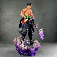 Mô Hình OnePiece Zoro dáng đứng siêu ngầu , base hiệu ứng đẹp - Bản cao cấp -  cao 32cm - nặng 1600gram - Figure OnePiece - Có Hộp màu - N1-K36-T5-S3