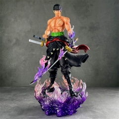 Mô Hình OnePiece Zoro dáng đứng siêu ngầu , base hiệu ứng đẹp - Bản cao cấp -  cao 32cm - nặng 1600gram - Figure OnePiece - Có Hộp màu - N1-K36-T5-S3