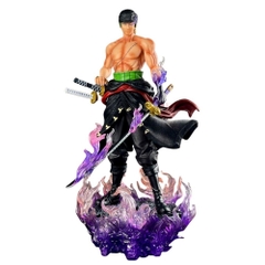 Mô Hình OnePiece Zoro dáng đứng siêu ngầu , base hiệu ứng đẹp - Bản cao cấp -  cao 32cm - nặng 1600gram - Figure OnePiece - Có Hộp màu - N1-K36-T5-S3