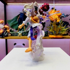 Mô hình đồ chơi - Luffy Gear 5 Nika trắng bản có vũ khí cầm tay haki 3 đấm siêu đẹp cao 17 cm - OnePiece  - box nhựa , có hộp màu - N4-K5