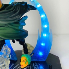 Mô hình OnePiece Zoro có 2 đầu  đế không có chữ có led USB - Bộ FZ - One Piece - No Box - N2