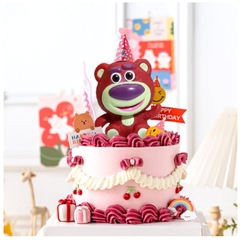 Mô Hình Toy Story Gấu Dâu Lotso dáng ngối siêu dễ thương Cao 8,5cm - nặng 100gram + NO BOX - N3-K30-T1-S1