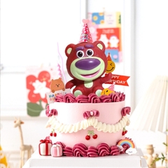 Mô Hình Toy Story Gấu Dâu Lotso dáng ngối siêu dễ thương Cao 8,5cm - nặng 100gram + NO BOX - N3-K30-T1-S1