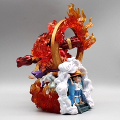 Hàng Cao Cấp -Mô Hình OnePiece Mô Hình Luffy Gear 3 Red rock kết hợp Gear 4 - Cao 23cm - nặng 1kg + 2 đầu thay thế - One Piece - no box - N1-K30-T4-S1