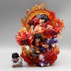 Hàng Cao Cấp -Mô Hình OnePiece Mô Hình Luffy Gear 3 Red rock kết hợp Gear 4 - Cao 23cm - nặng 1kg + 2 đầu thay thế - One Piece - no box - N1-K30-T4-S1