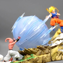 Mô Hình DragonBall Goku Đại chiến  Majin buu + có led ở cầu - Cao 21cm - rộng 26cm , nặng 700gram - Figure DragonBall - Có Hộp màu N1-K28-T5-S1