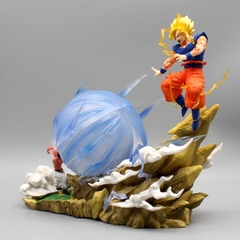 Mô Hình DragonBall Goku Đại chiến  Majin buu + có led ở cầu - Cao 21cm - rộng 26cm , nặng 700gram - Figure DragonBall - Có Hộp màu N1-K28-T5-S1