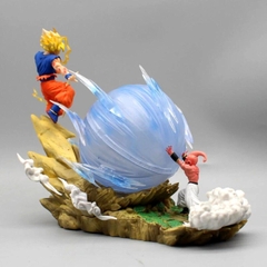 Mô Hình DragonBall Goku Đại chiến  Majin buu + có led ở cầu - Cao 21cm - rộng 26cm , nặng 700gram - Figure DragonBall - Có Hộp màu N1-K28-T5-S1