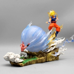 Mô Hình DragonBall Goku Đại chiến  Majin buu + có led ở cầu - Cao 21cm - rộng 26cm , nặng 700gram - Figure DragonBall - Có Hộp màu N1-K28-T5-S1