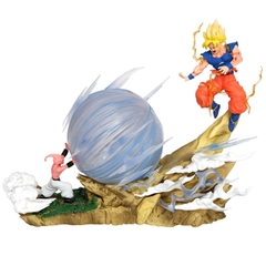 Mô Hình DragonBall Goku Đại chiến  Majin buu + có led ở cầu - Cao 21cm - rộng 26cm , nặng 700gram - Figure DragonBall - Có Hộp màu - K5-T4-S3
