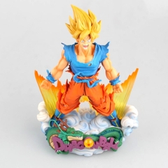 Mô Hình DragonBall Goku trạng thái super saiyan đứng trên đế mây - Cao 23cm - nặng 550gram + bọc túi OPP + có BOX - Figure DragonBall - Có Hộp màu - N4-K2-BL3