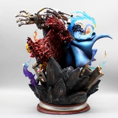 Mô Hình OnePieceBộ ba siêu tân tinh Luffy , LAW , Kid đại chiến pháo đài kaido - Cao 20cm - nặng 1kg , Figure OnePiece - box bìa - N1-K38-T3-S11