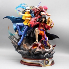 Mô Hình OnePieceBộ ba siêu tân tinh Luffy , LAW , Kid đại chiến pháo đài kaido - Cao 20cm - nặng 1kg , Figure OnePiece - box bìa - N1-K38-T3-S11