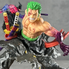 Mô Hình OnePiece Zoro đẫm máu chiến đấu - Cao 31cm - nặng 1kg5 + Box Bìa - hộp xốp + Phụ kiện đi kèm gồm có 1 kiếm + 2 đầu thay thế - Figure OnePiece - Có Hộp N1-K42-T5-S1