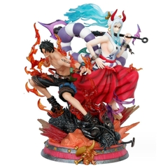 Mô Hình OnePiece ACE và Yamato đại chiến - Cao 29cm - nặng 2kg5 - Phụ kiện : 2 đầu ACE thay thế + 1 khay rượu + 1 giấy sinh tử , Figure OnePiece - có vỏ hộp màu - N1-K44-T5-S1