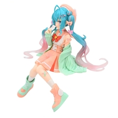 Mô Hình Hatsune Miku Ngồi Tóc xanh váy cam - Cao 14cm - nặng 100gram - Figure Miku - Box màu - N1-K34-T3-S2