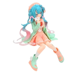 Mô Hình Hatsune Miku Ngồi Tóc xanh váy cam - Cao 14cm - nặng 100gram - Figure Miku - Box màu - N1-K34-T3-S2