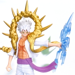 Bản 28cm Box Nhựa  Hộp bóng kính - Mô hình OnePiece- Luffy Gear 5 Nika trắng vòng vàng Cao 28cm bản có vũ khí cầm tay  - OnePiece  - Có Hộp Đẹp - N4-K15