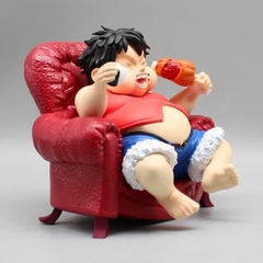 Mô Hình OnePiece Luffy Béo ngồi ghế - Cao 14cm - nặng 1kg - Phụ kiện : Ghế + nắm cơm + đùi gà - Figure OnePiece - No Box - N1-K50-T4-S1