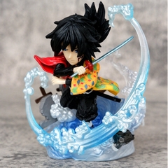 Mô Hình Kimetsu No Yaiba Thủy trụ Tomioka Giyuu chibi chiến đấu - Cao 10cm - nặng 145gram - Phụ kiện : kiếm - Figure Thanh gươm diệt quỷ - Có Vỏ Hộp màu