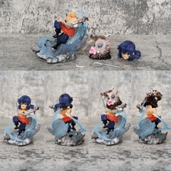 Mô Hình Kimetsu No Yaiba Inosuke chibi chiến đấu - Cao 10cm - nặng 130gram - Phụ kiện : 2 đầu thay thế + 2 kiếm - Figure Thanh gươm diệt quỷ - Có Vỏ Hộp màu - N1-K45-T4-S1