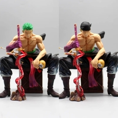 Mô Hình OnePiece Zoro cầm kiếm enma ngồi - Cao 14,5cm - rộng 13cm - nặng 520gram - Phụ kiện : 2 đầu + 1 kiếm + thùng gỗ ngồi , Figure OnePiece -  có hộp màu N2
