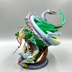 Mô Hình OnePiece Zoro rồng lốc xoáy - cao 28cm - rộng 25cm - nặng 2kg4 - phụ kiện : 3 kiếm + 2 đầu - Figure OnePiece - Có Hộp - N3-T5