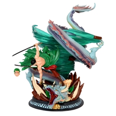 Mô Hình OnePiece Zoro rồng lốc xoáy - cao 28cm - rộng 25cm - nặng 2kg4 - phụ kiện : 3 kiếm + 2 đầu - Figure OnePiece - Có Hộp - N3-T5