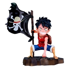 Mô Hình OnePiece Luffy cầm cờ bang siêu chất cao 18cm nặng 300g , Figure OnePiece - no box - bọc túi opp - N1-K37-T1-S2