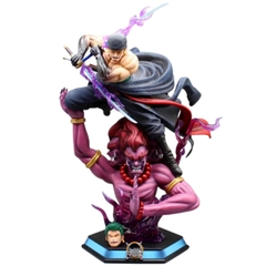 Mô Hình OnePiece Zoro Đứng trên Tượng quỷ Asura - Cao 50cm - nặng 5kg - Phụ Kiện : LED + 2 đầu + 2 Kiếm -  Figure OnePiece -  Có Hộp - N1-K45-T5-S1