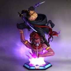 Mô Hình OnePiece Zoro Đứng trên Tượng quỷ Asura - Cao 50cm - nặng 5kg - Phụ Kiện : LED + 2 đầu + 2 Kiếm -  Figure OnePiece -  Có Hộp - N1-K45-T5-S1
